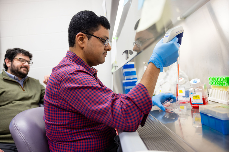 A person using lab equipment